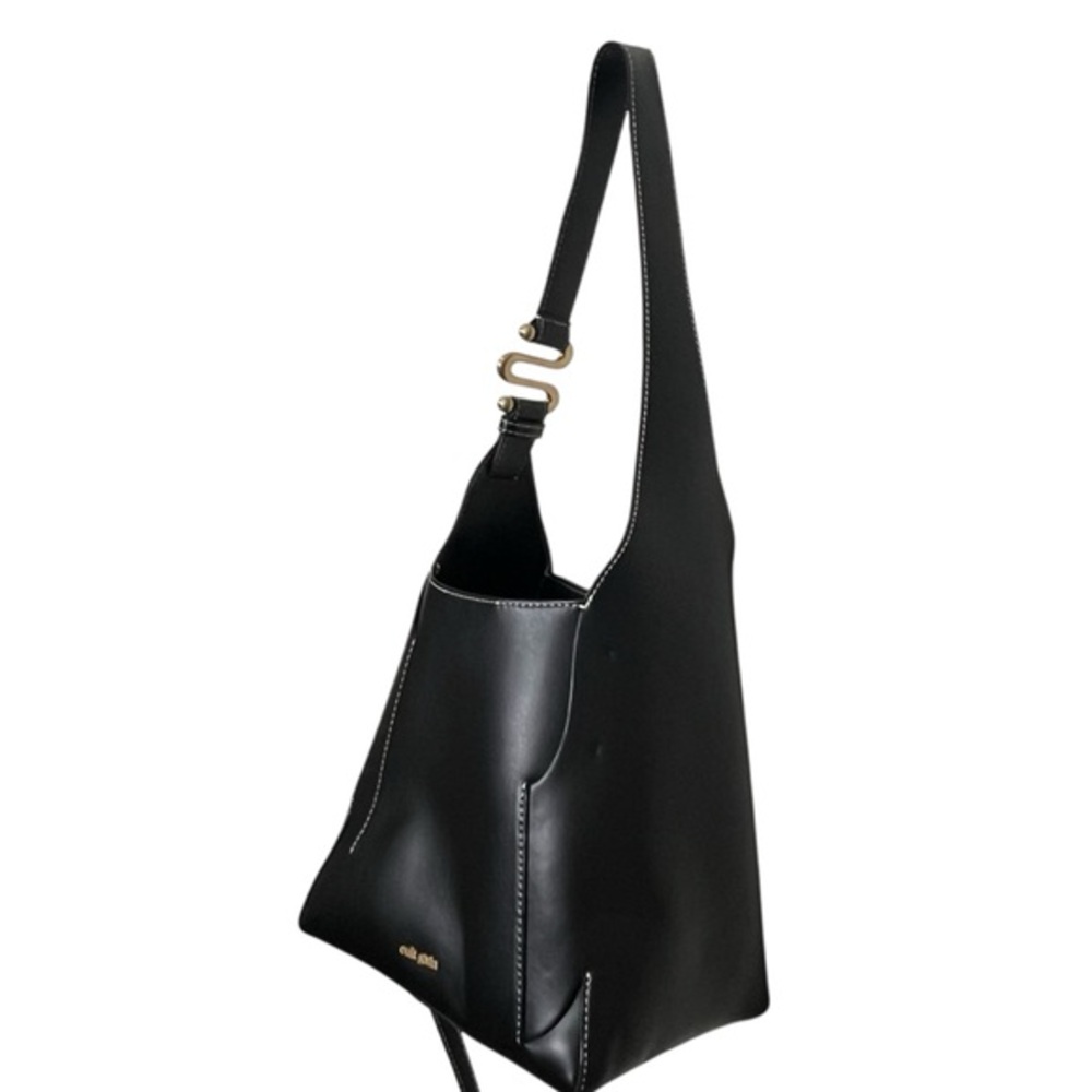 Cult Gaia Simona Bag Women’s‎ Black Leather Shoulder Purse Modern - Picture 5 of 15
